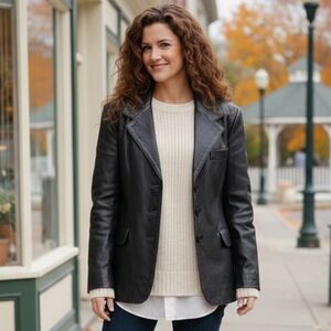 Laurence Roy M Vintage 90s Contemporary Lorelai Gilmore Lambskin Leather Jacket